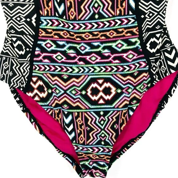 La Blanca "La Azteca" Bandeau Sz 12 One Piece Swimsuit Convertible Straps - Picture 4 of 8